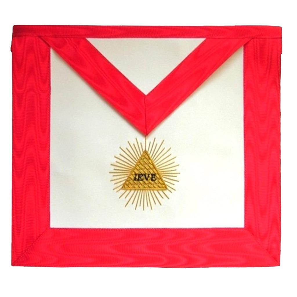 13th Degree Scottish Rite Masonic Apron - White & Red Moire-Aprons-Masonic Makers
