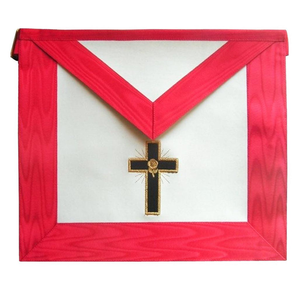 18th Degree Scottish Rite Masonic Apron - White & Red Moire-Aprons-Masonic Makers