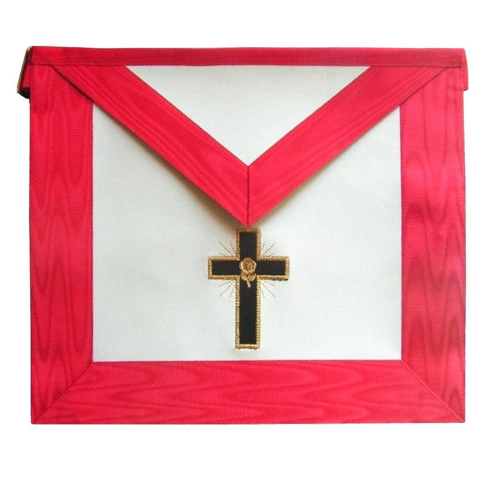 18th Degree Scottish Rite Masonic Apron - White & Red Moire-Aprons-Masonic Makers