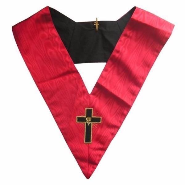 18th Degree Scottish Rite Masonic Collar - Pink Moire Latin Cross-Collars-Masonic Makers
