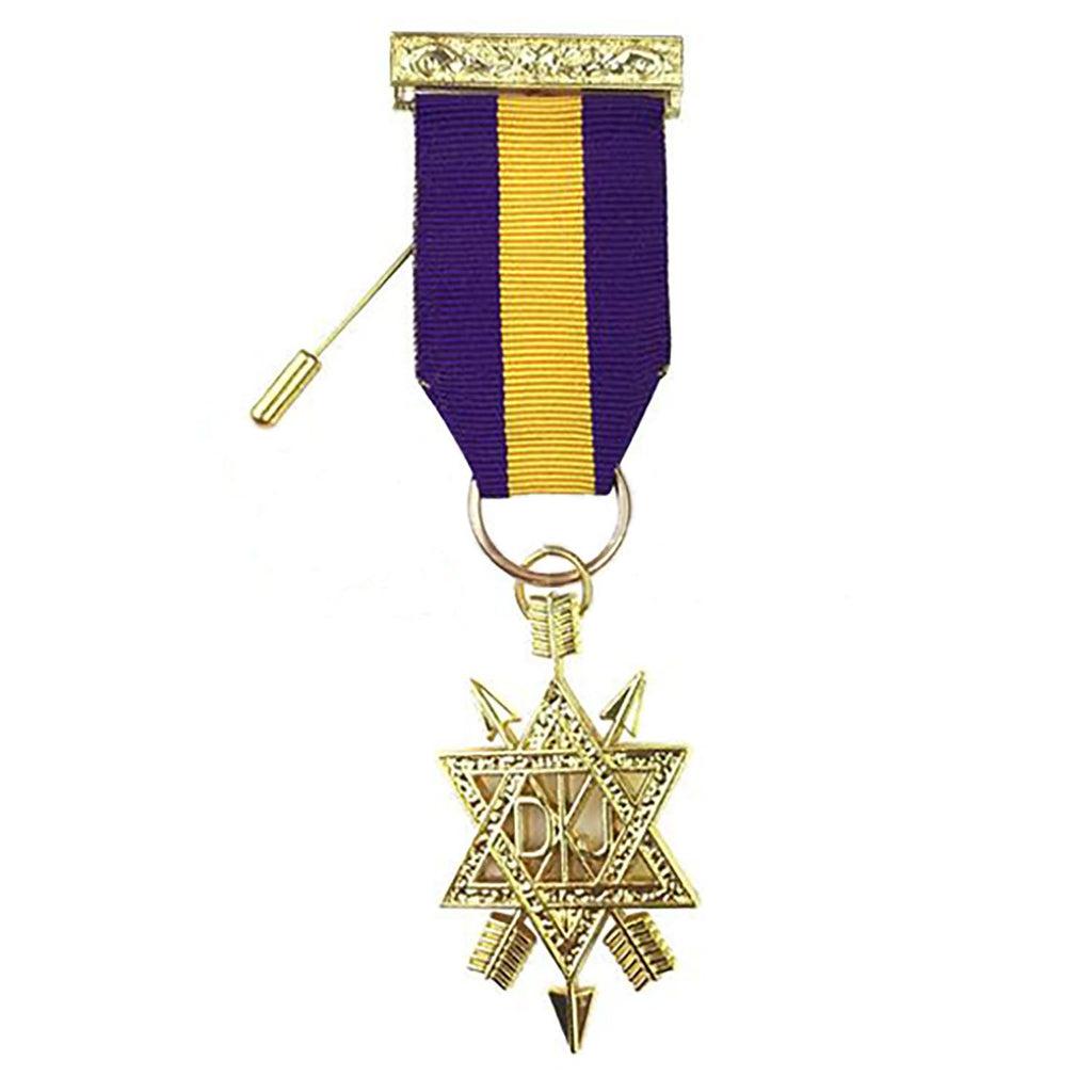 1st Degree Order of the Secret Monitor AMD Masonic Breast Jewel - Purple & Yellow-Breast Jewels-Masonic Makers