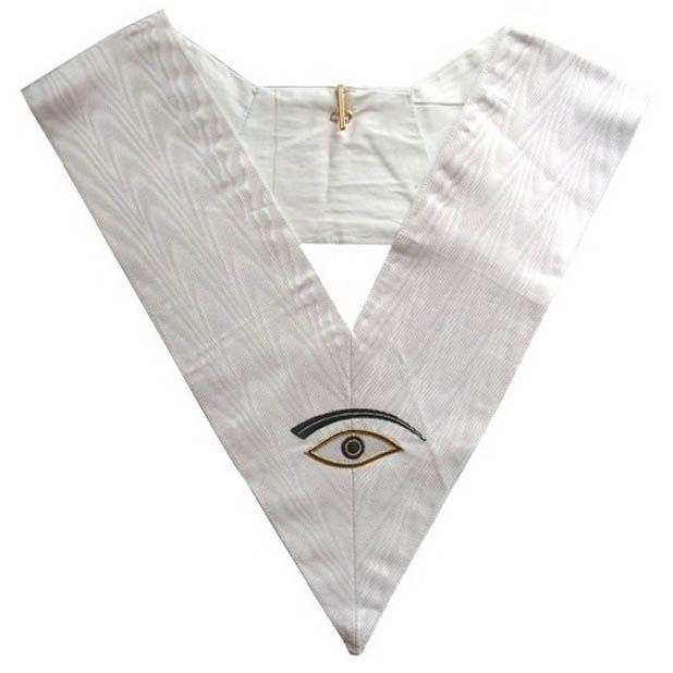 28th Degree Memphis Misraim French Regulation Masonic Collar - White Moire-Collars-Masonic Makers