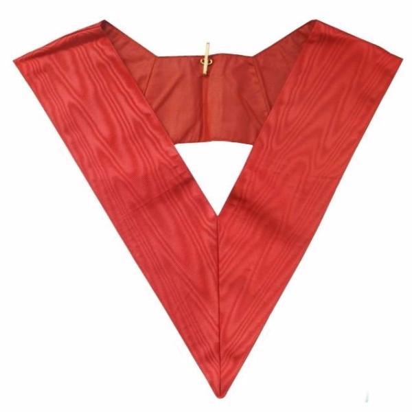 28th Degree Scottish Rite Masonic Collar - Plain Wide Red Moire-Collars-Masonic Makers
