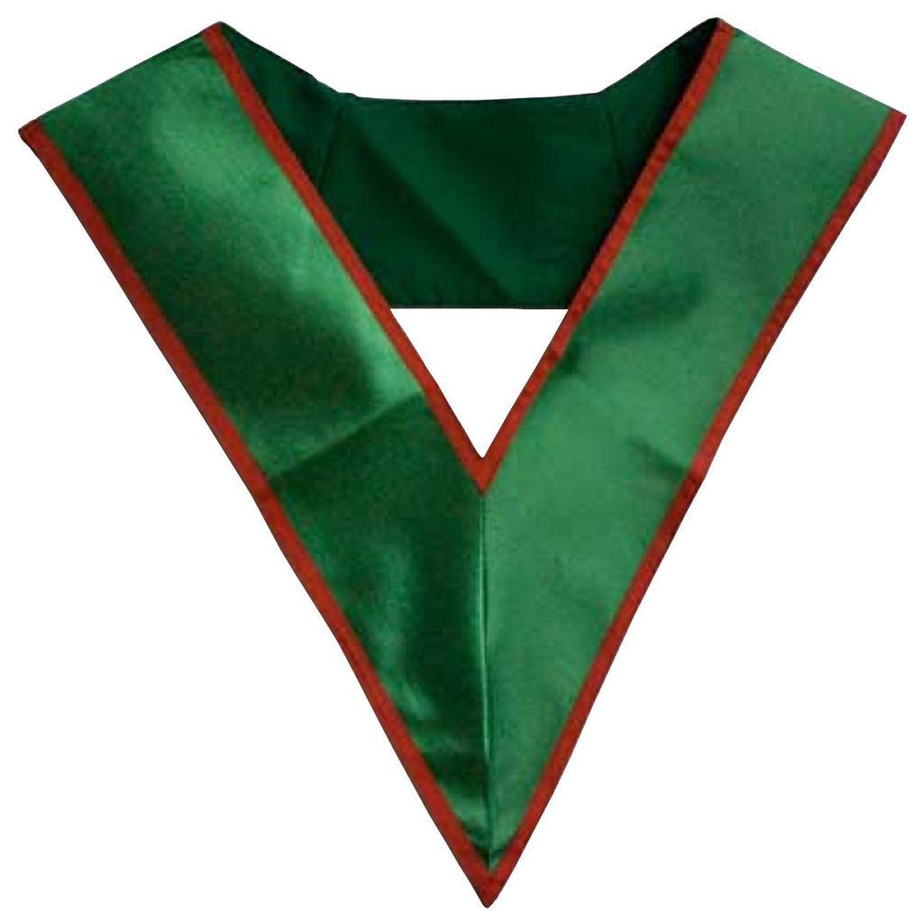 29th Degree Scottish Rite Masonic Collar - Green Moire with Red borders-Collars-Masonic Makers