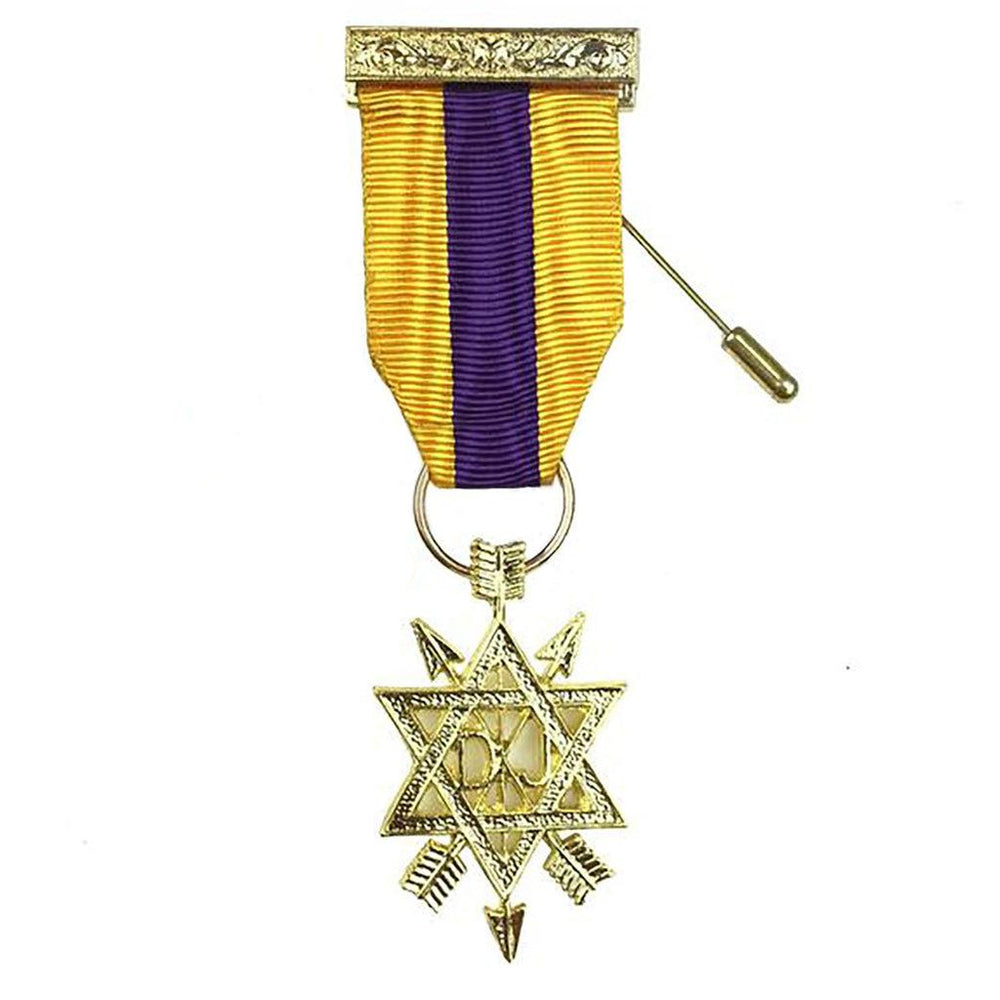 2nd Degree Order of the Secret Monitor AMD Masonic Breast Jewel - Yellow & Purple-Breast Jewels-Masonic Makers