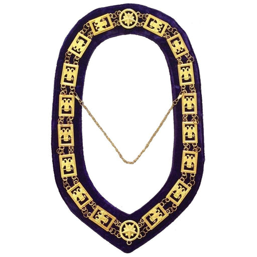 32nd Degree Scottish Rite Masonic Chain Collar - Wings Down Gold Plated-Chain Collars-Masonic Makers