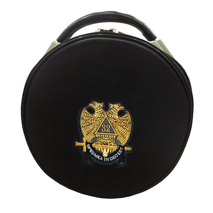 32nd Degree Scottish Rite Masonic Crown Cap Case - Double Eagle Black-Crown Cap Cases-Masonic Makers