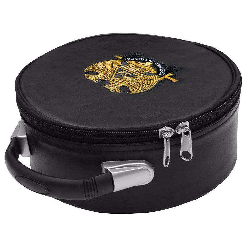 32nd Degree Scottish Rite Masonic Crown Cap Case - Double Eagle Black-Crown Cap Cases-Masonic Makers