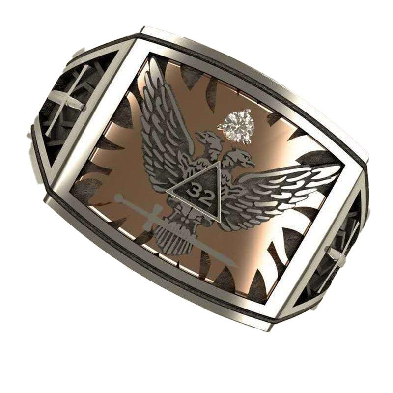 32nd Degree Vintage Silver Masonic Signet Ring - Freemason Jewelry-rings-Masonic Makers