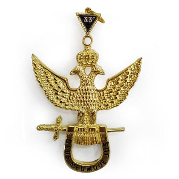 33rd Degree Scottish Rite Masonic Collar Jewel - Gold-Collar Jewels-Masonic Makers