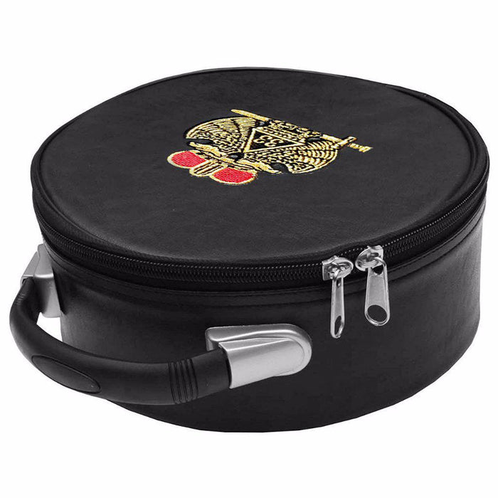 33rd Degree Scottish Rite Masonic Crown Cap Case - Double Eagle Black-Crown Cap Cases-Masonic Makers