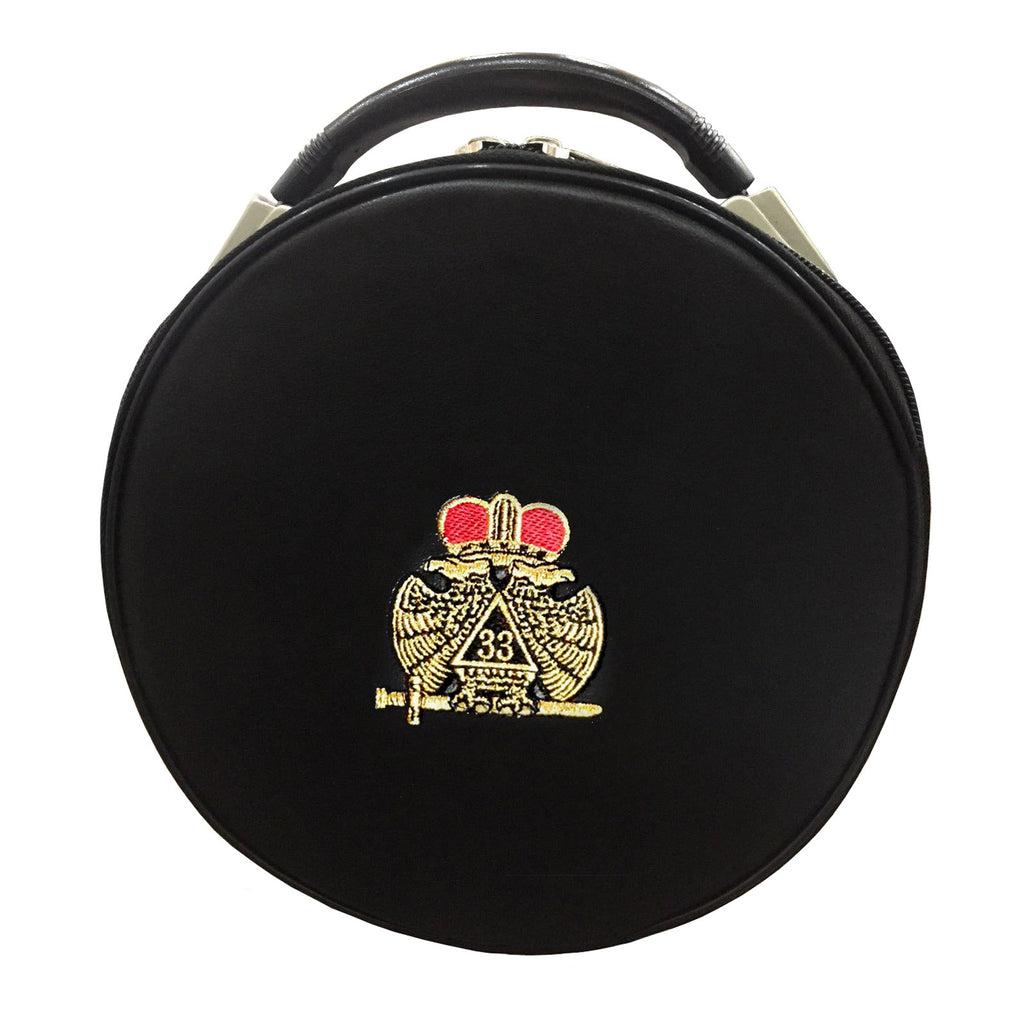 33rd Degree Scottish Rite Masonic Crown Cap Case - Double Eagle Black-Crown Cap Cases-Masonic Makers