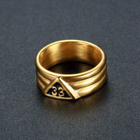 33rd Degree Masonic Signet Ring in Gold & Silver - Stainless Steel-rings-Masonic Makers