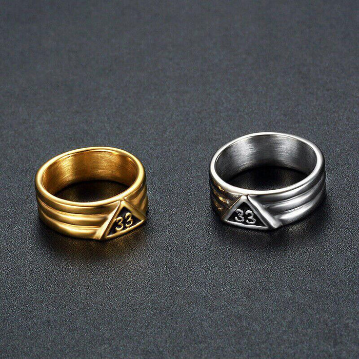 33rd Degree Masonic Signet Ring in Gold & Silver - Stainless Steel-rings-Masonic Makers