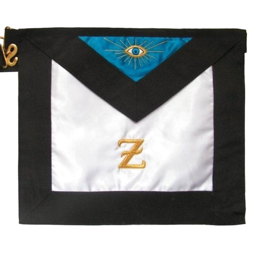 4th Degree Scottish Rite Masonic Apron - White, Blue Satin Gold Embroidery-Aprons-Masonic Makers