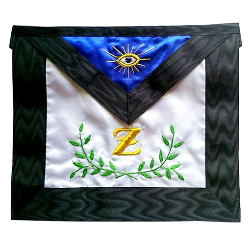 4th Degree Scottish Rite Masonic Apron - White, Blue with Acacia Leaves Embroidery-Aprons-Masonic Makers