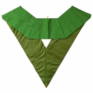 5th Degree Scottish Rite Masonic Collar - Green Moire Machine Embroidery-Collars-Masonic Makers