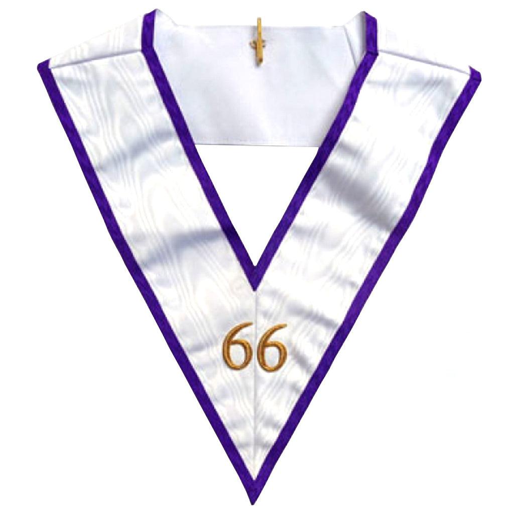 66th Degree Memphis Misraim French Regulation Masonic Collar - White Moire Ribbon-Collars-Masonic Makers