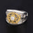 Past Master Blue Lodge Freemason Rhinestone Silver Ring - High Quality Crafted