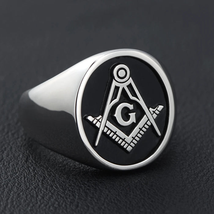 Master Mason Blue Lodge Silver Masonic Ring - High Quality Crafted