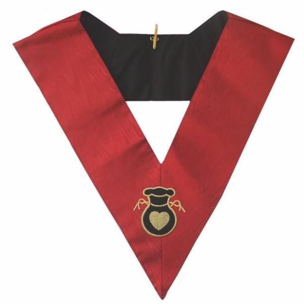 Almoner 18th Degree Scottish Rite Masonic Collar - Red Moire-Collars-Masonic Makers
