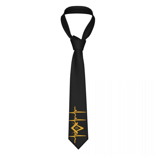 Black Masonic Tie With Freemason Symbol - Masonic Neckties-Ties-Masonic Makers