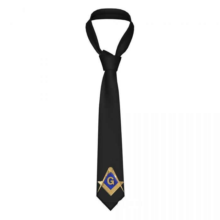 Black Masonic Tie With Freemason Symbol - Masonic Neckties-Ties-Masonic Makers