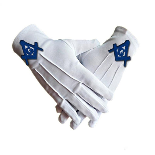 Blue Lodge Masonic Embroidery High Quality Gloves-[White]-Gloves-Masonic Makers