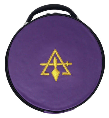 Council Masonic Crown Cap Case - Purple Sword & Trowel-Crown Cap Cases-Masonic Makers