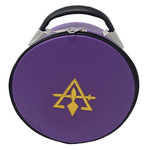 Council Masonic Crown Cap Case - Purple Sword & Trowel-Crown Cap Cases-Masonic Makers