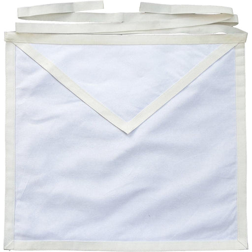 Entered Apprentice Blue Lodge Masonic Apron - All White Duck Cotton-Aprons-Masonic Makers