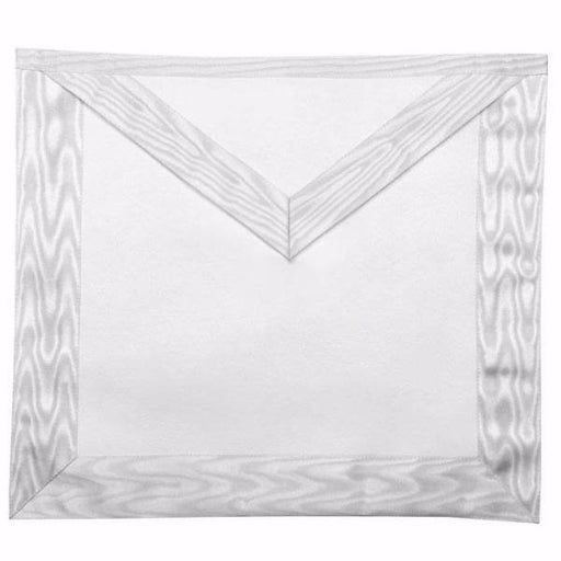 Entered Apprentice Blue Lodge Masonic Apron - All White Moire-Aprons-Masonic Makers