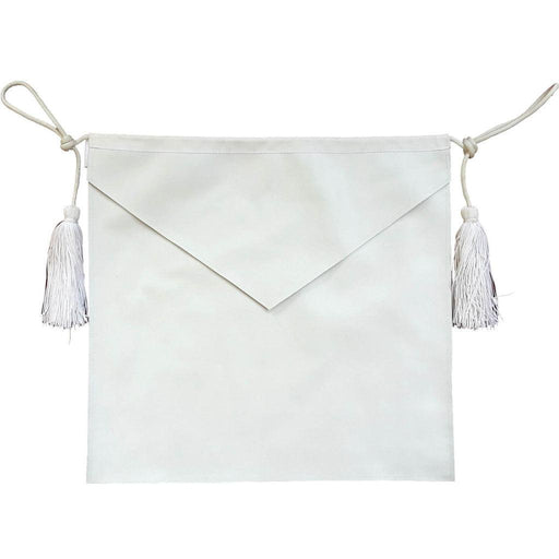 Entered Apprentice Blue Lodge Masonic Apron - All White with Cords-Aprons-Masonic Makers