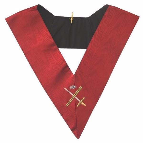 Expert 18th Degree Scottish Rite Masonic Collar - Red Moire-Collars-Masonic Makers