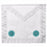 Fellowcraft Blue Lodge Masonic Apron - All White Moire with Two Turquoise Rosettes-Aprons-Masonic Makers