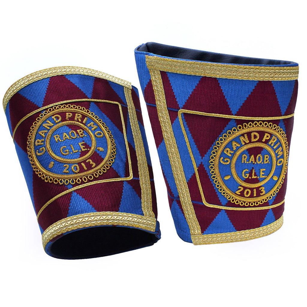 Grand Primo Royal Antediluvian Order of Buffaloes R.A.O.B. Masonic Cuff - Red & Blue-Cuffs-Masonic Makers