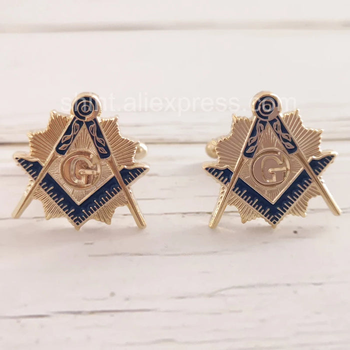 Master Mason Blue Lodge Masonic CuffLink - Gold Color