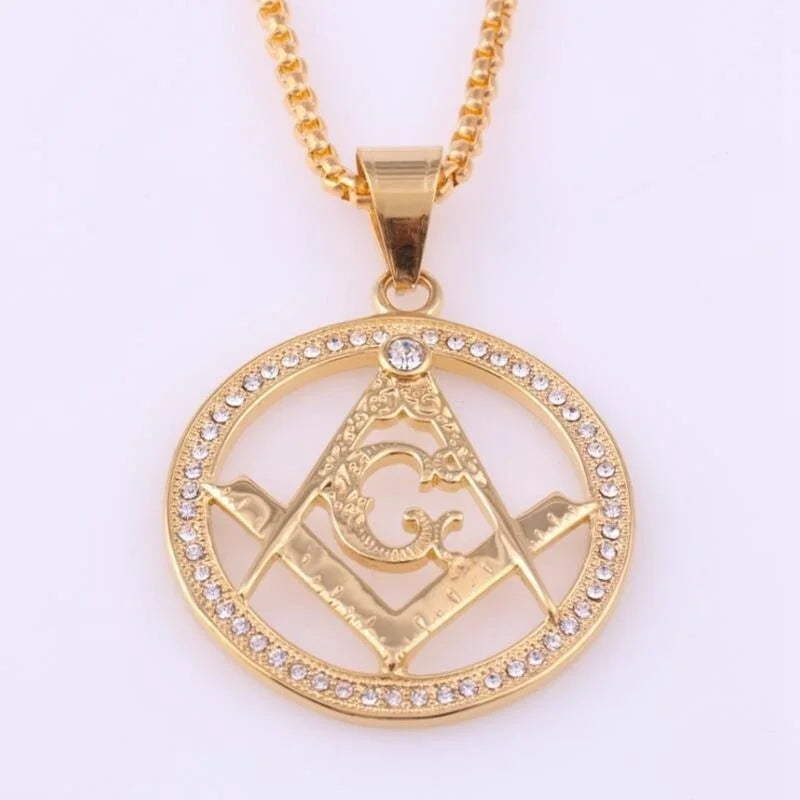 Master Mason Blue Lodge Gold Masonic Necklace