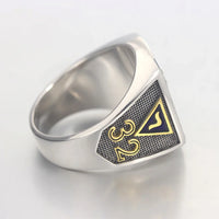 Scottish Rite 32 Degree Silver Masonic Ring - High Quality Crafted