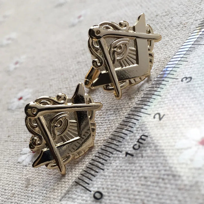 All Seeing Eye Freemasonry Masonic CuffLink - Gold Color