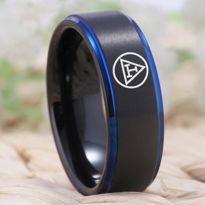 Royal Arch Chapter Tungsten Masonic Blue Lodge Ring - All Sizes