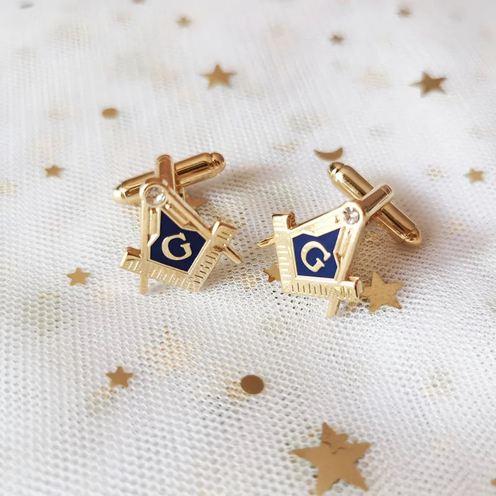 Master Mason Blue Lodge Masonic CuffLink - Gold Color