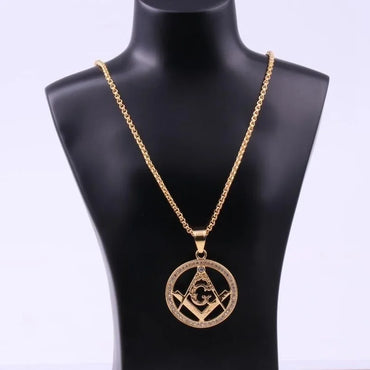 Master Mason Blue Lodge Gold Masonic Necklace