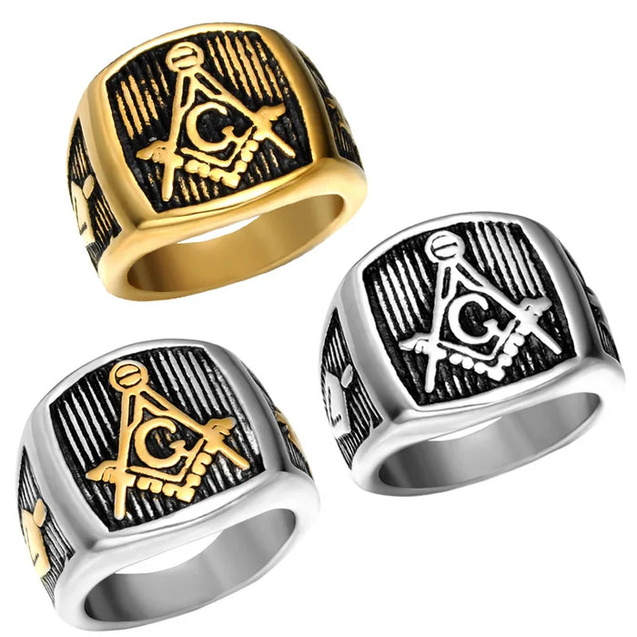 Master Mason Blue Lodge Masonic Ring - Various Color