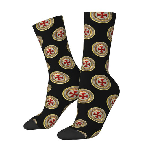 Knight Templar Masonic Socks - Black with Emblem-Socks-Masonic Makers