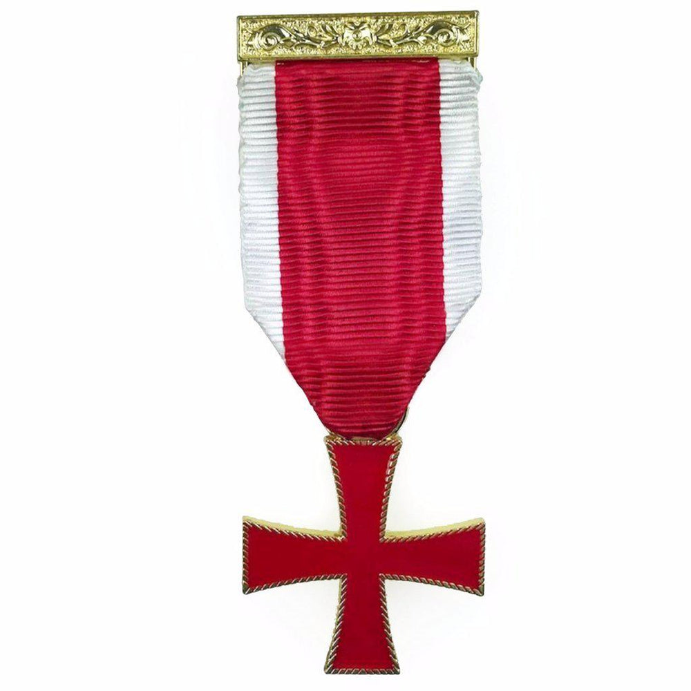 Knights Templar Commandery Masonic Breast Jewel - Red & White with Red Cross-Breast Jewels-Masonic Makers