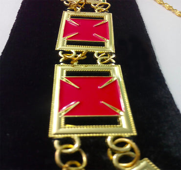 Knights Templar Commandery Masonic Chain Collar - Gold Plated-Chain Collars-Masonic Makers