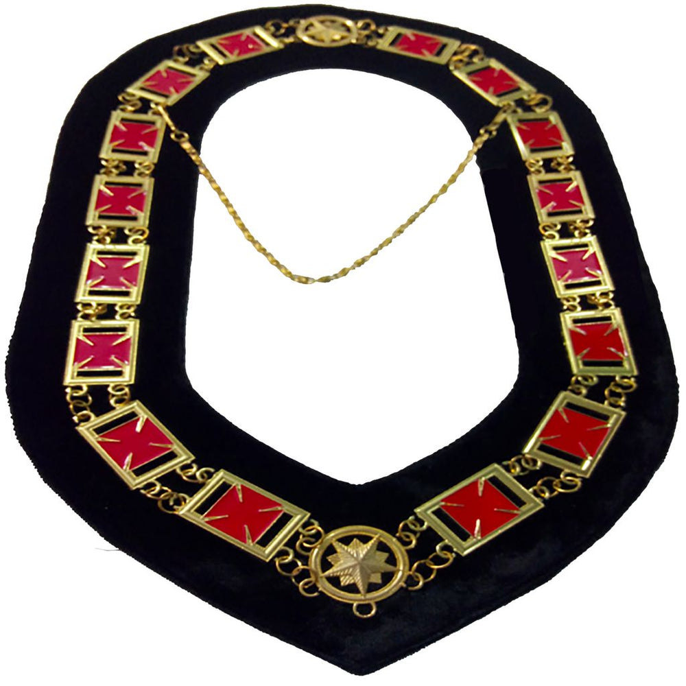 Knights Templar Commandery Masonic Chain Collar - Gold Plated-Chain Collars-Masonic Makers