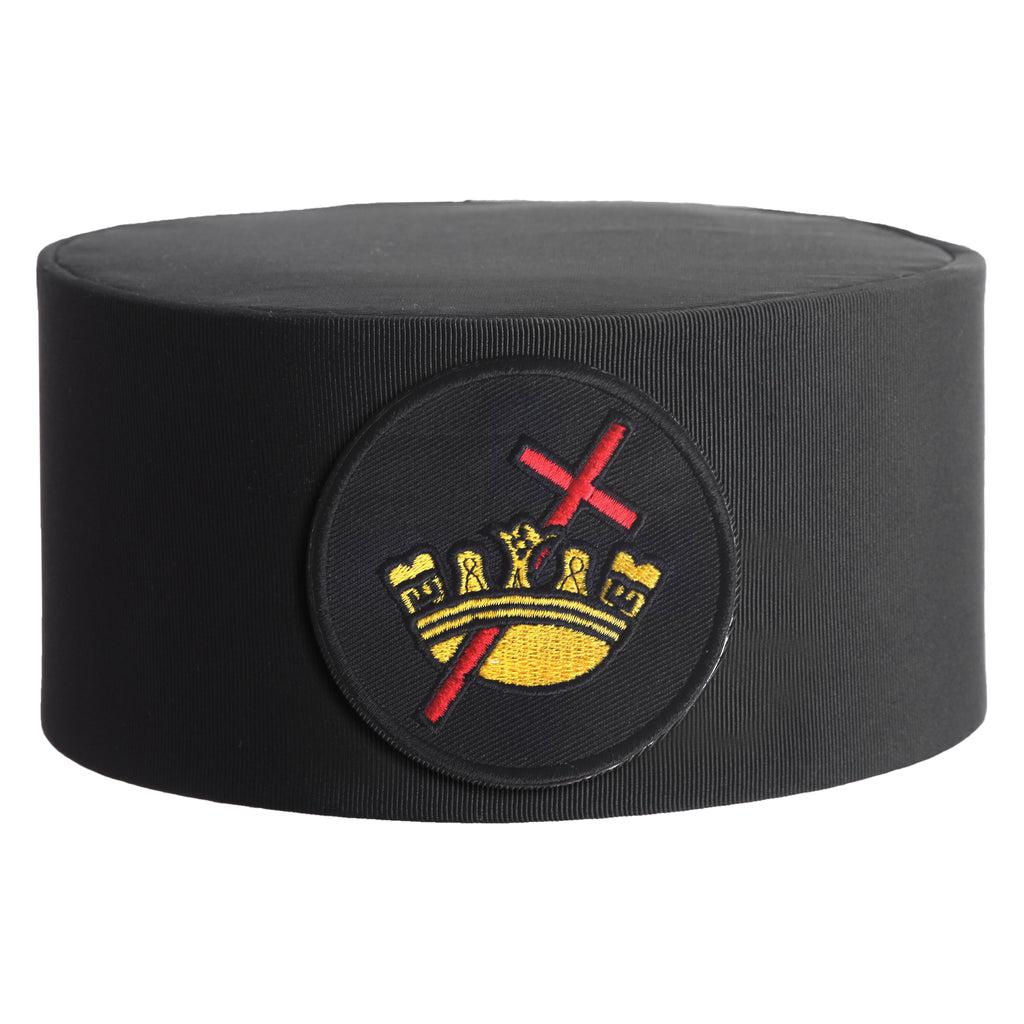 Knights Templar Commandery Masonic Crown Cap - Black With Round Patch-Crown Caps-Masonic Makers
