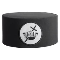 Knights Templar Commandery Masonic Crown Cap - Black With White Patch-Crown Caps-Masonic Makers